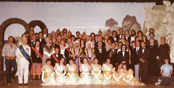 Utopia Limited cast photo, Gilbert and Sullivan Society of San Jose, 1979